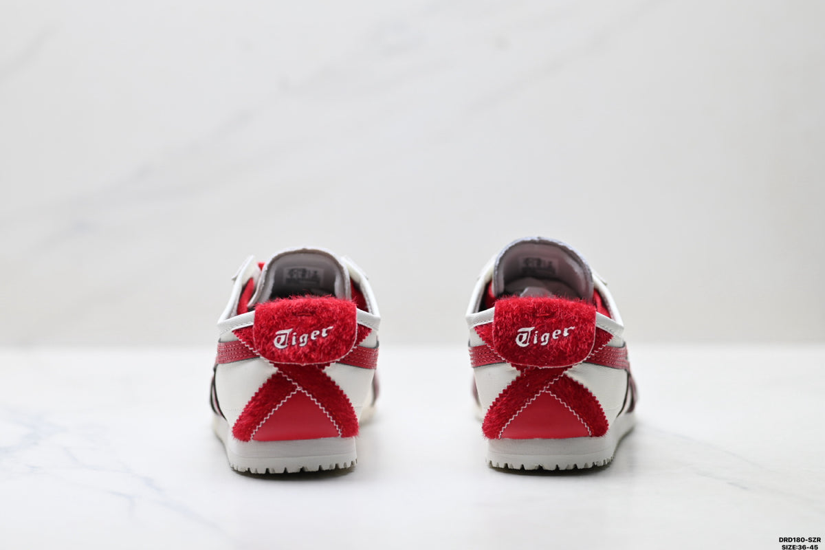 Onitsuka Tiger Retro Low Top White Red Unisex Shoes Style 17 detail view 7
