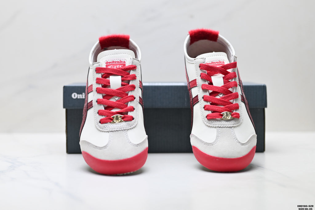 Onitsuka Tiger Retro Low Top White Red Unisex Shoes Style 17 detail view 8