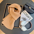 Prada Style Rib-Knit Logo Scarf product detail 2