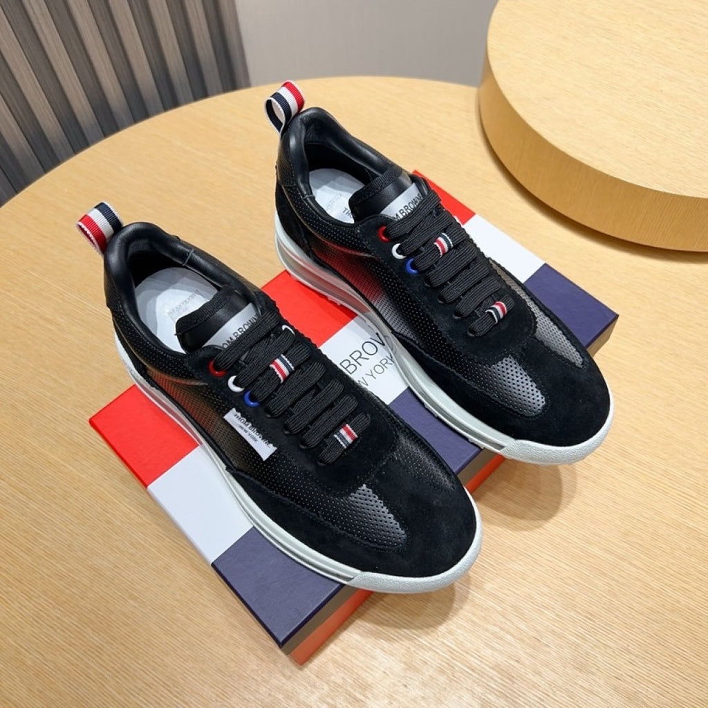 Thom Browne Men’s Black White Performance Runner Sneakers – product detail view 2