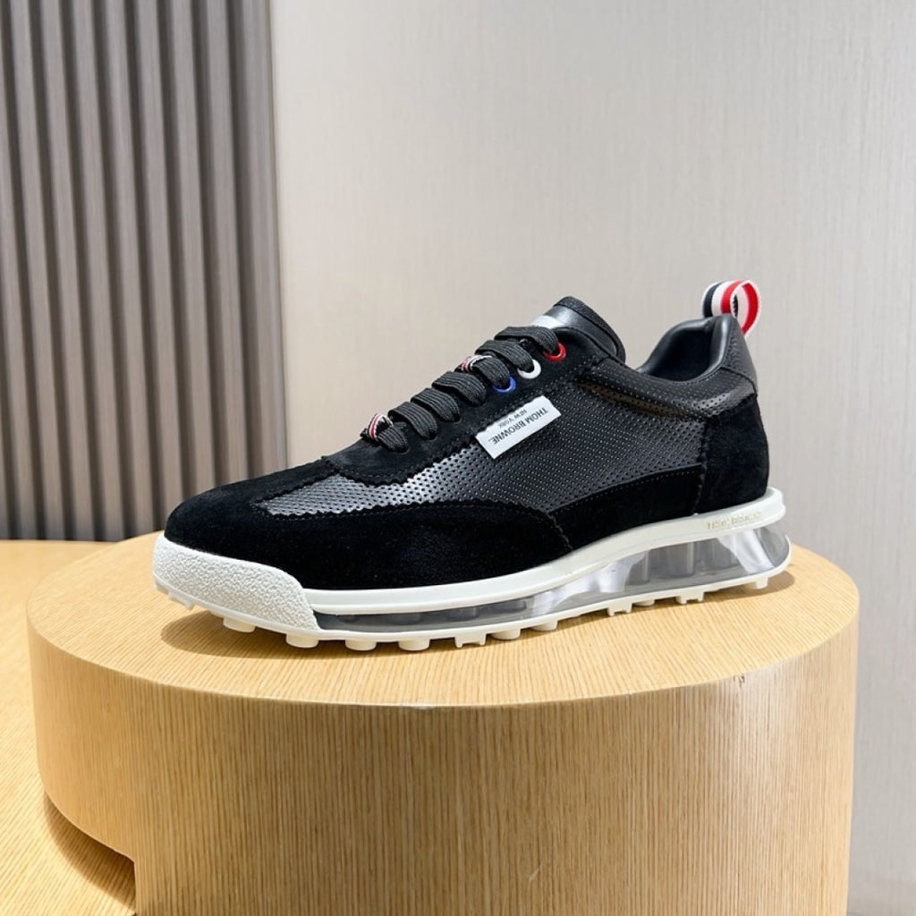 Thom Browne Men’s Black White Performance Runner Sneakers – product detail view 5
