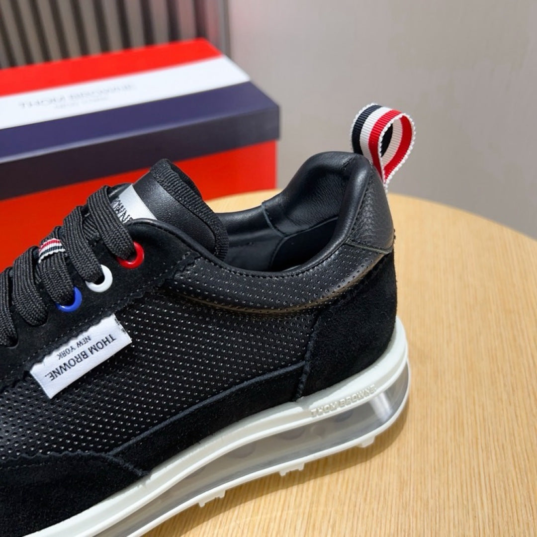 Thom Browne Men’s Black White Performance Runner Sneakers – product detail view 6