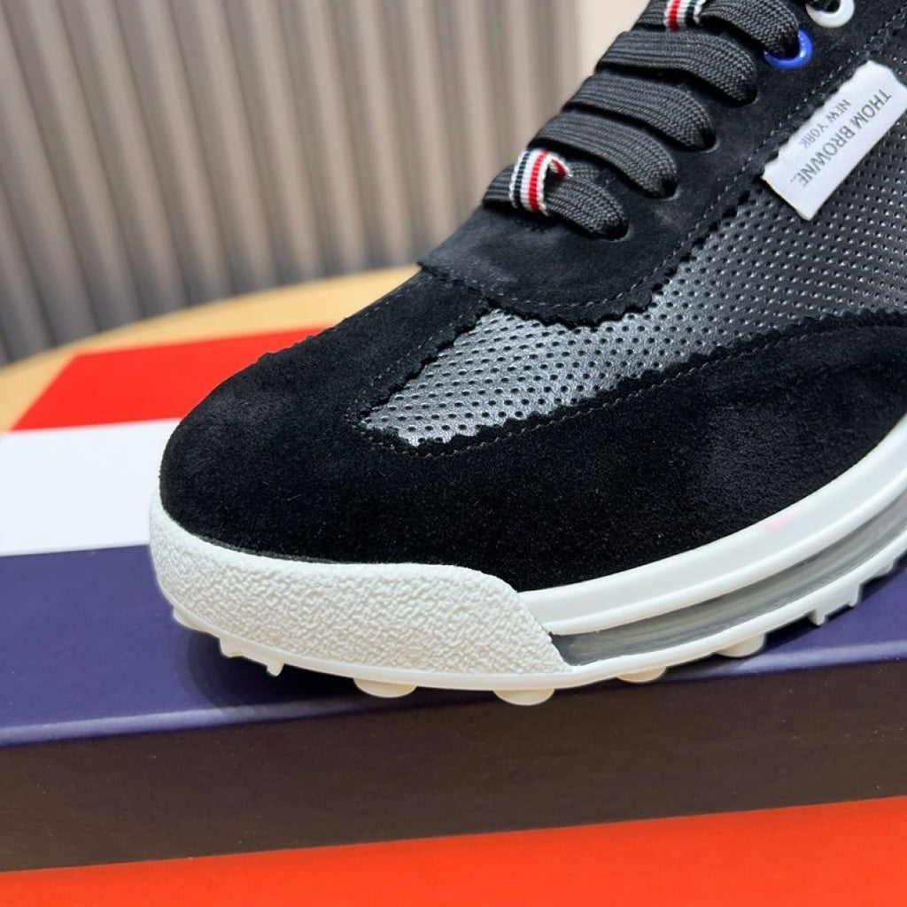 Thom Browne Men’s Black White Performance Runner Sneakers – product detail view 8
