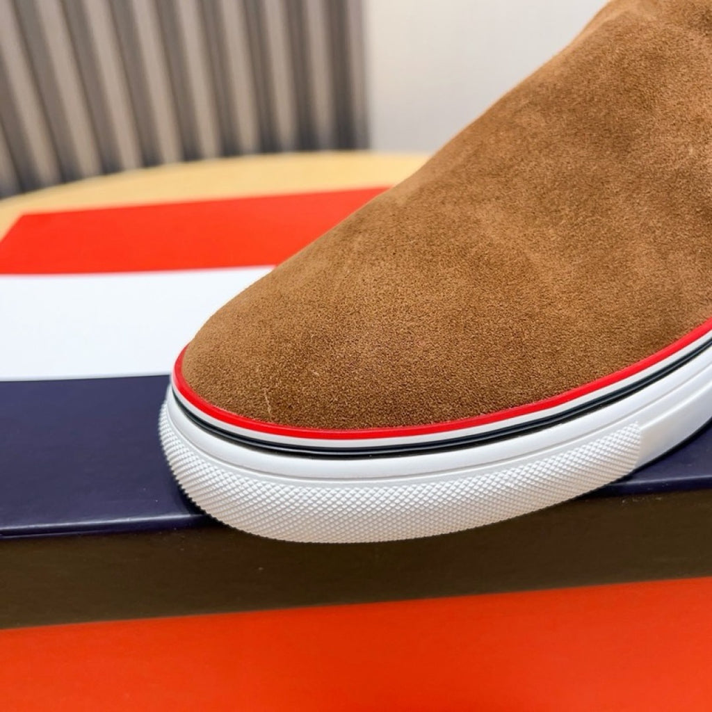 Thom Browne Men’s Brown Suede Slip-On Sneakers – product detail view 7