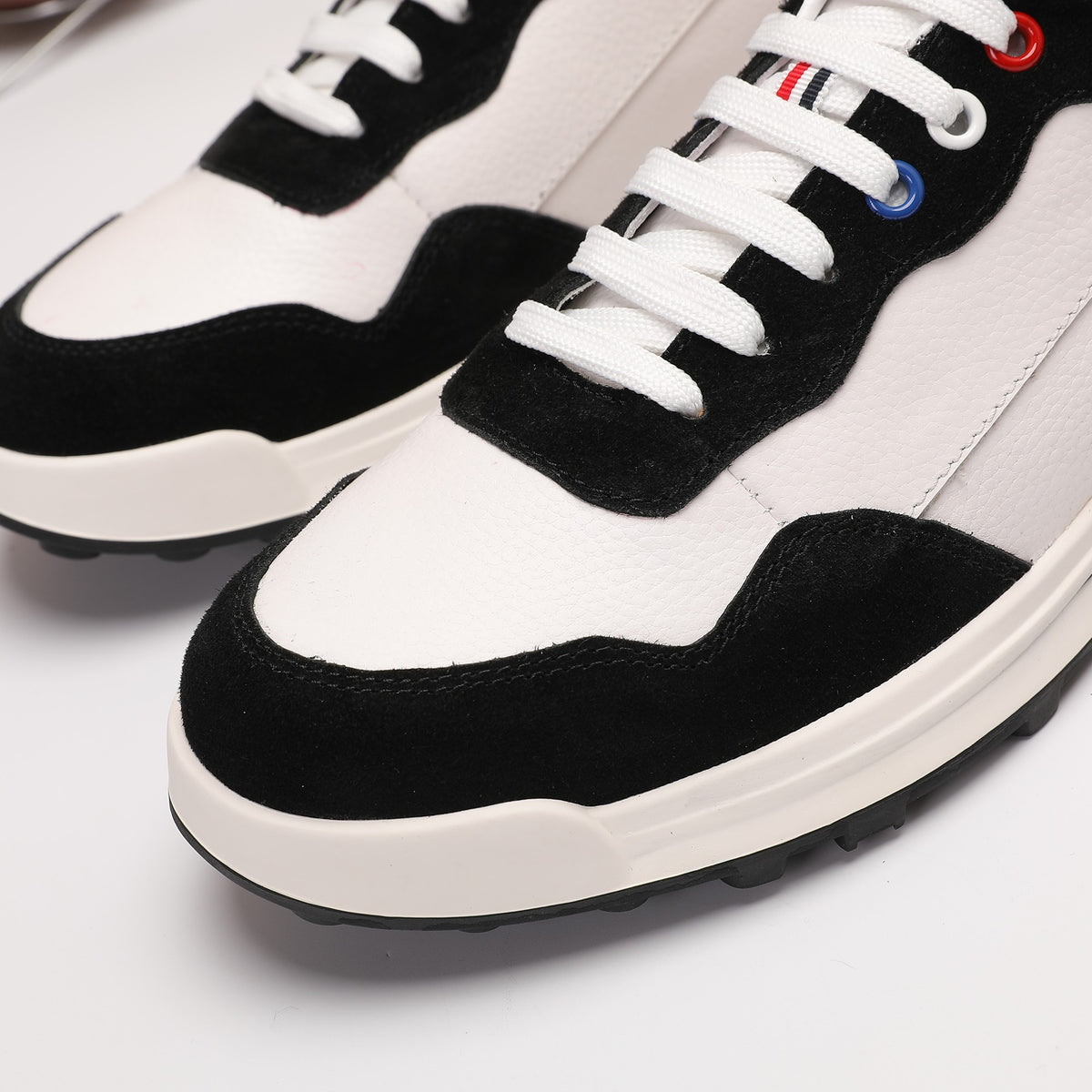 Thom Browne Men’s Black White Colorblock Runner Sneakers – product detail view 6