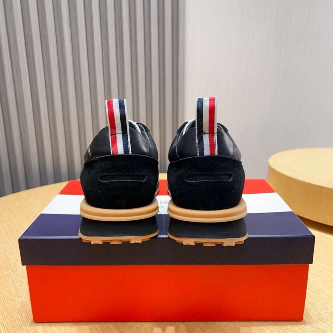 Thom Browne Men’s Black Gum-Sole Runner Sneakers – product detail view 4
