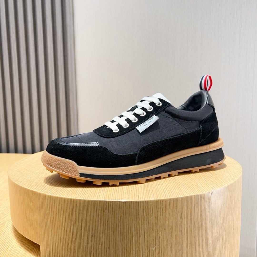 Thom Browne Men’s Black Gum-Sole Runner Sneakers – product detail view 5