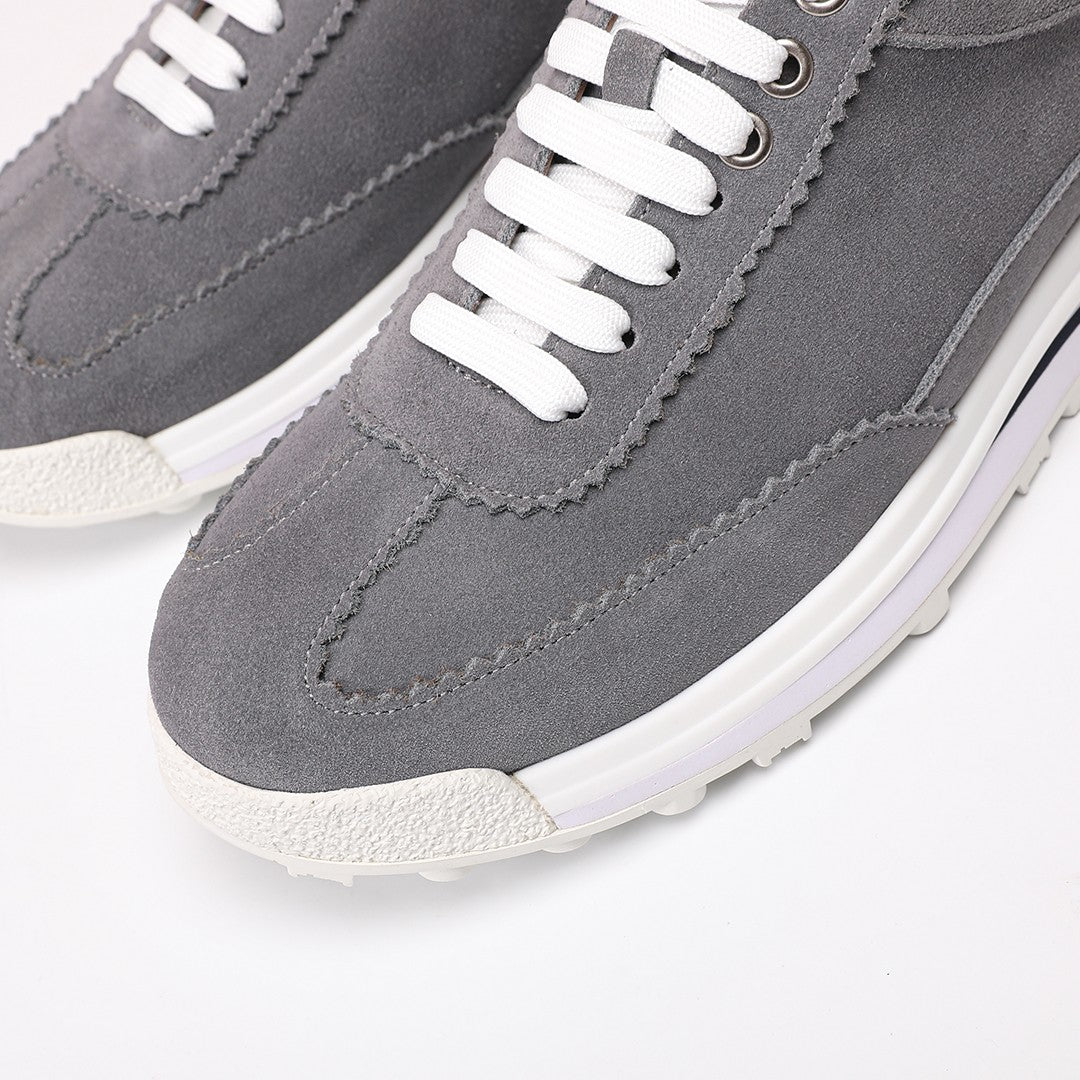 Thom Browne Men’s Charcoal Suede Retro Runner Sneakers – product detail view 6