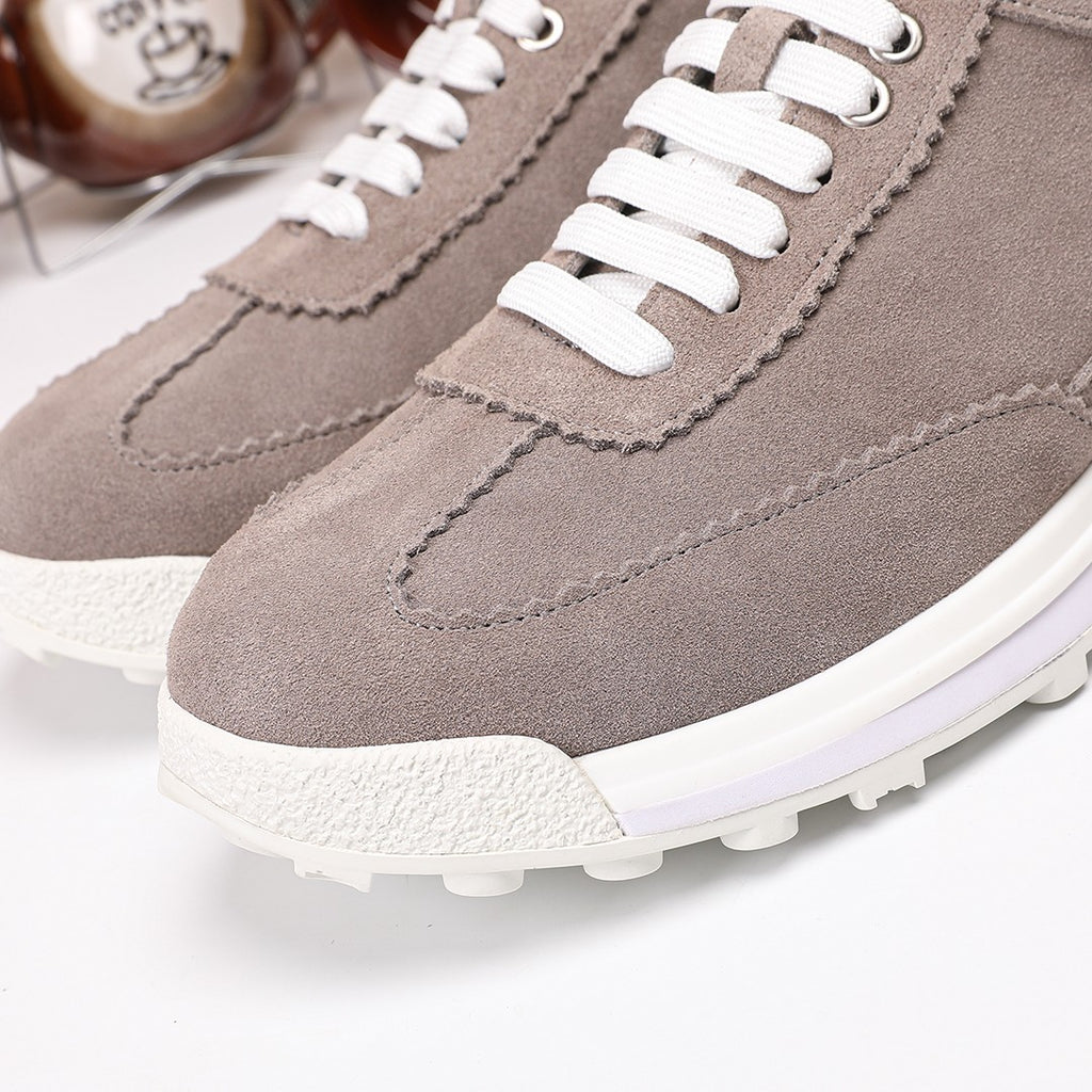 Thom Browne Men’s Taupe Suede Retro Runner Sneakers – product detail view 4