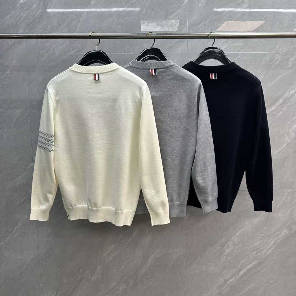 Thom Browne Fair Isle Dachshund Jacquard Crewneck Sweater detail view 2
