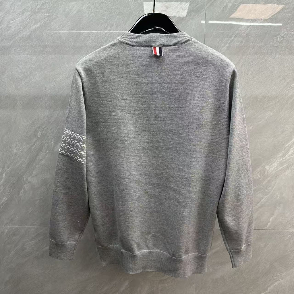 Thom Browne Fair Isle Dachshund Jacquard Crewneck Sweater detail view 5
