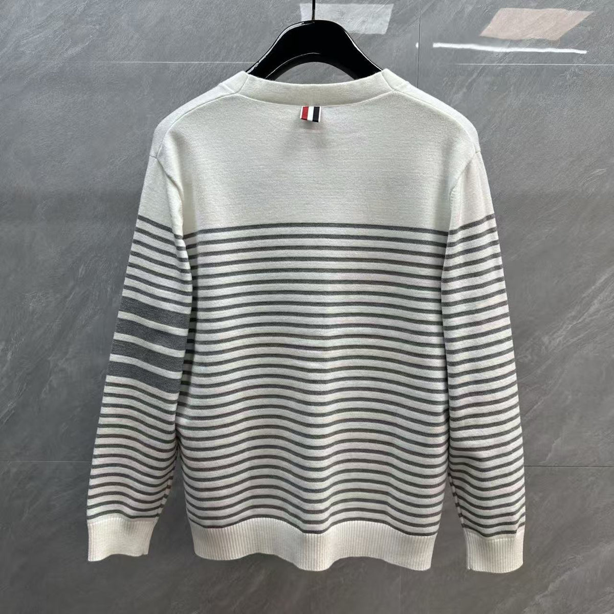 Thom Browne Interval Stripe Contrast Knit Cardigan detail view 3