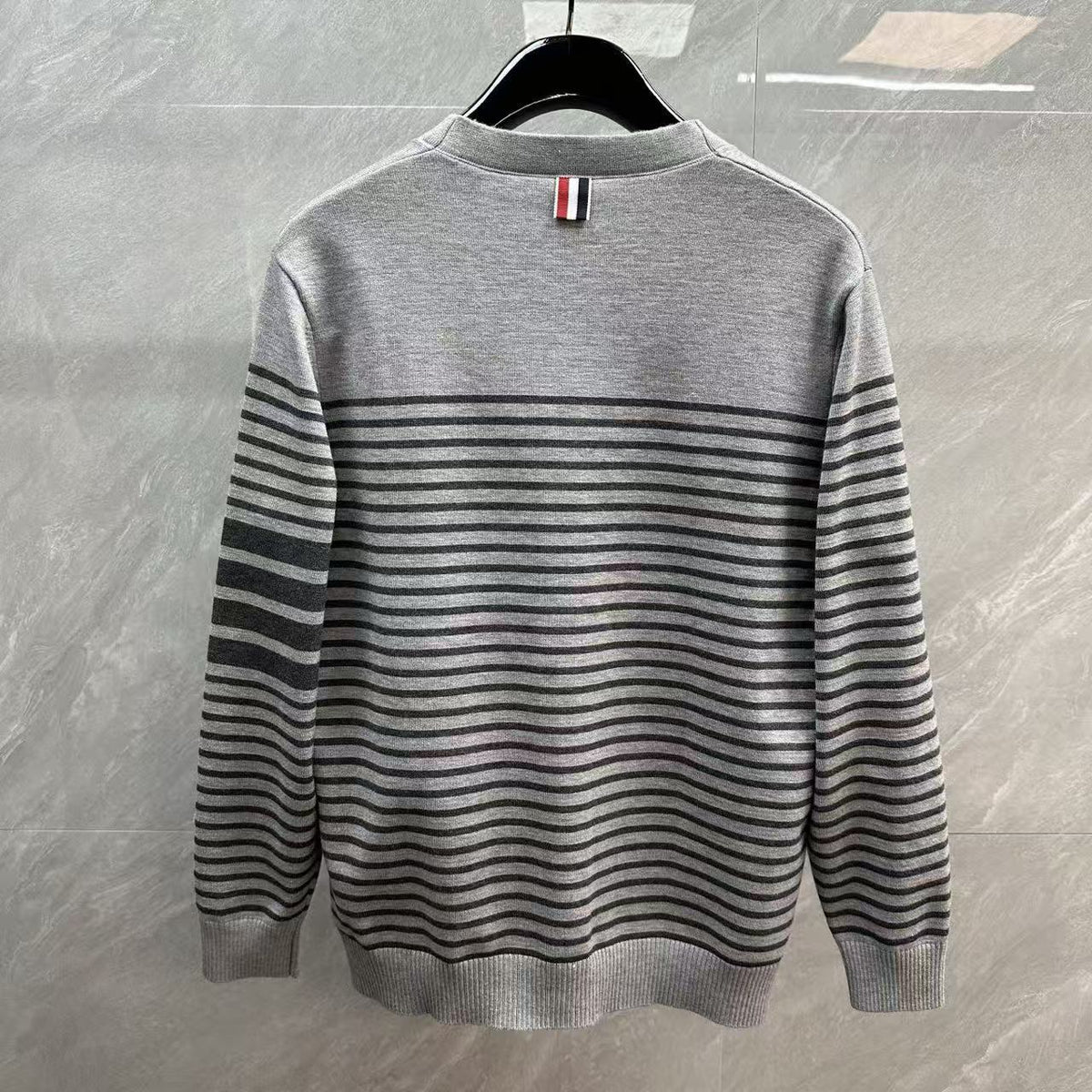 Thom Browne Interval Stripe Contrast Knit Cardigan detail view 5