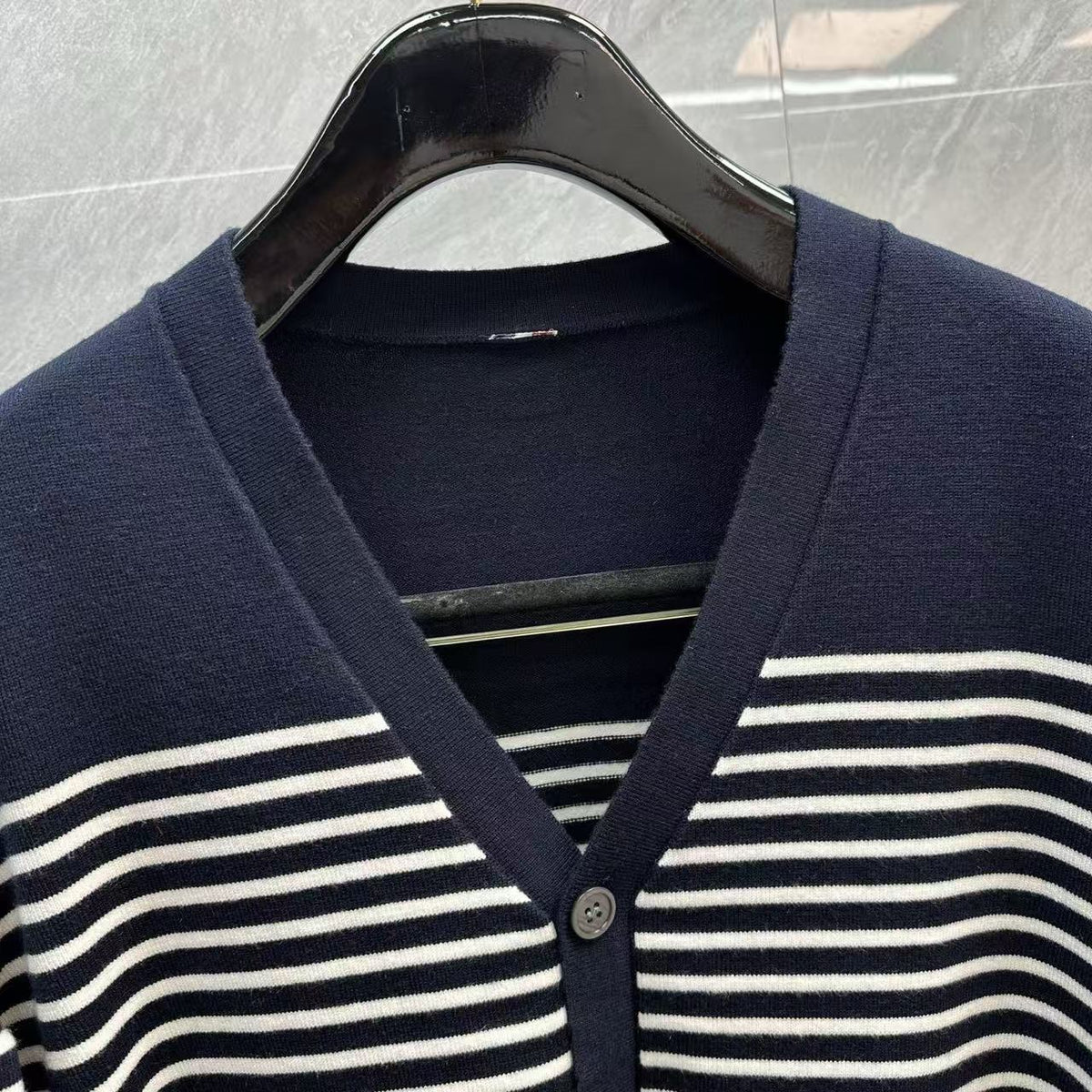 Thom Browne Interval Stripe Contrast Knit Cardigan detail view 9