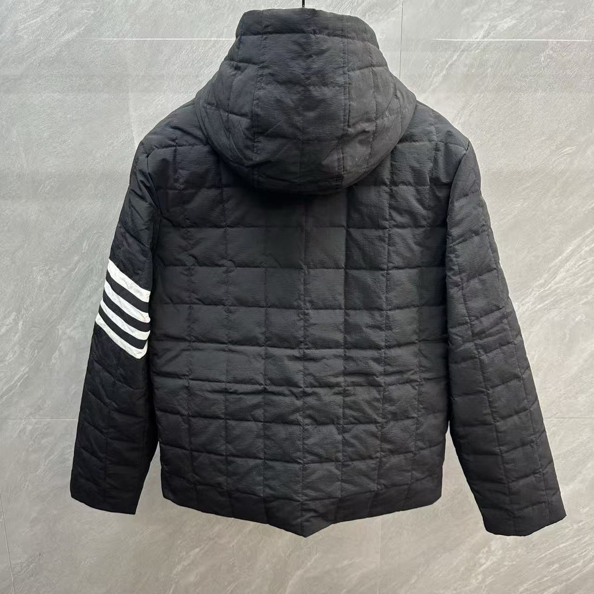 Thom Browne Quilted Grid Zip Hooded Down Jacket detail view 13