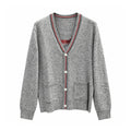 Thom Browne Contrast Dachshund Chunky-Knit Cardigan front view on white background