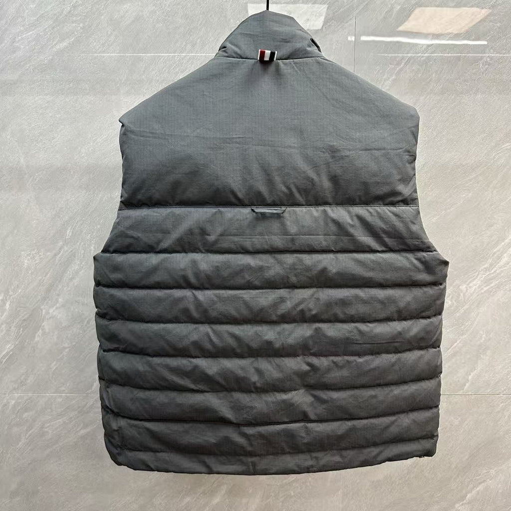 Thom Browne Four-Stripe Stand-Collar Down Vest detail view 3
