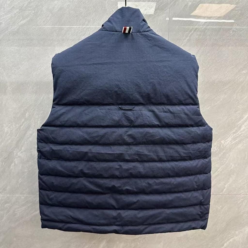 Thom Browne Four-Stripe Stand-Collar Down Vest detail view 5