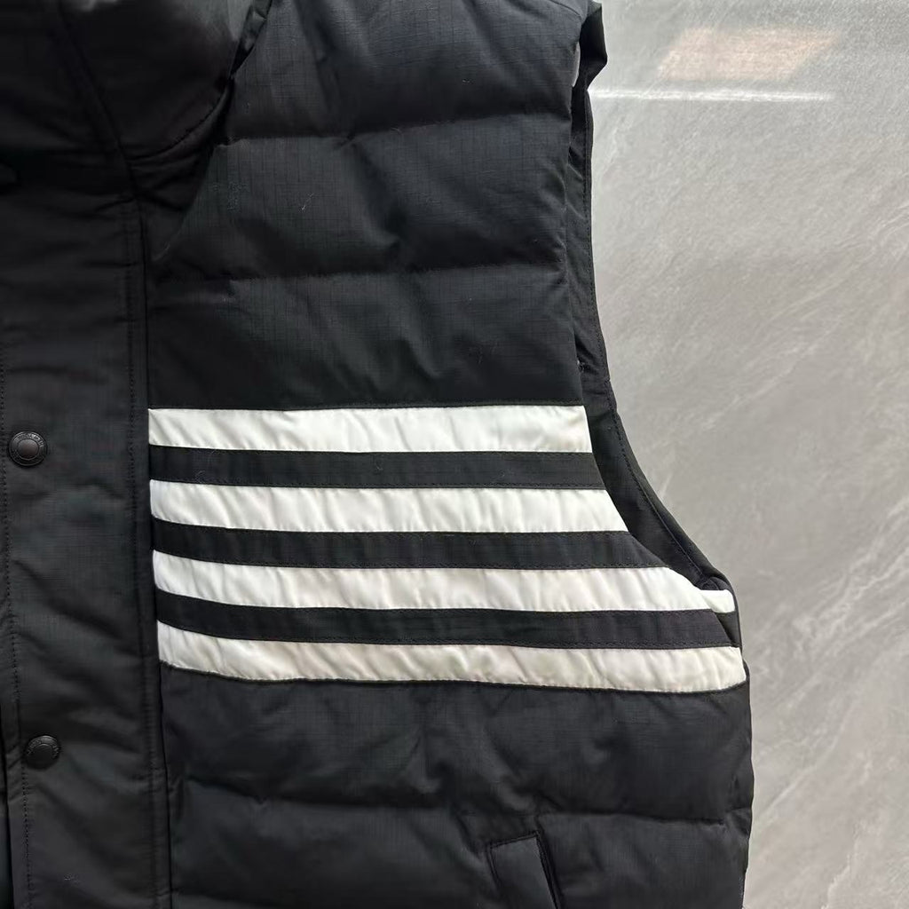 Thom Browne Four-Stripe Stand-Collar Down Vest detail view 8