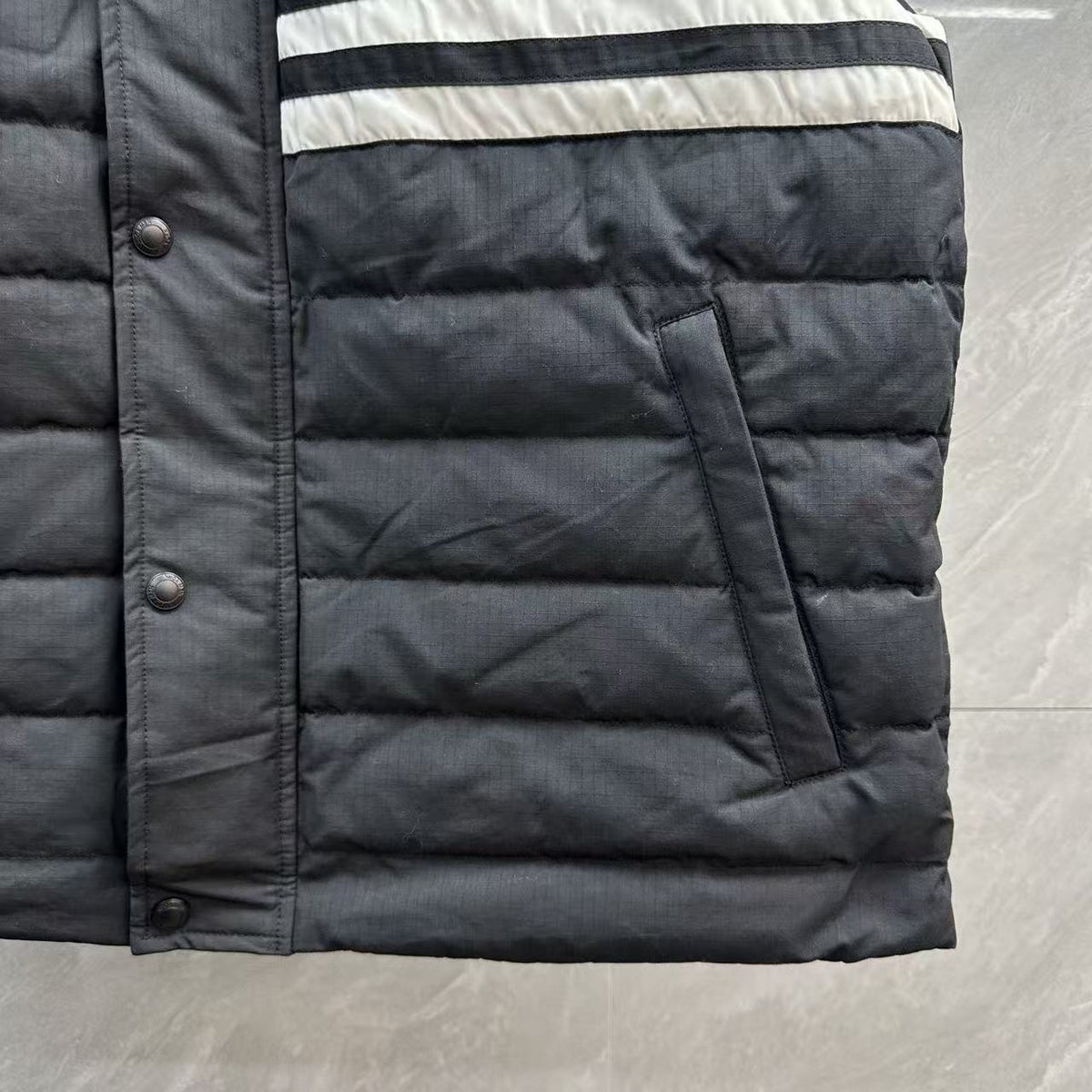 Thom Browne Four-Stripe Stand-Collar Down Vest detail view 9