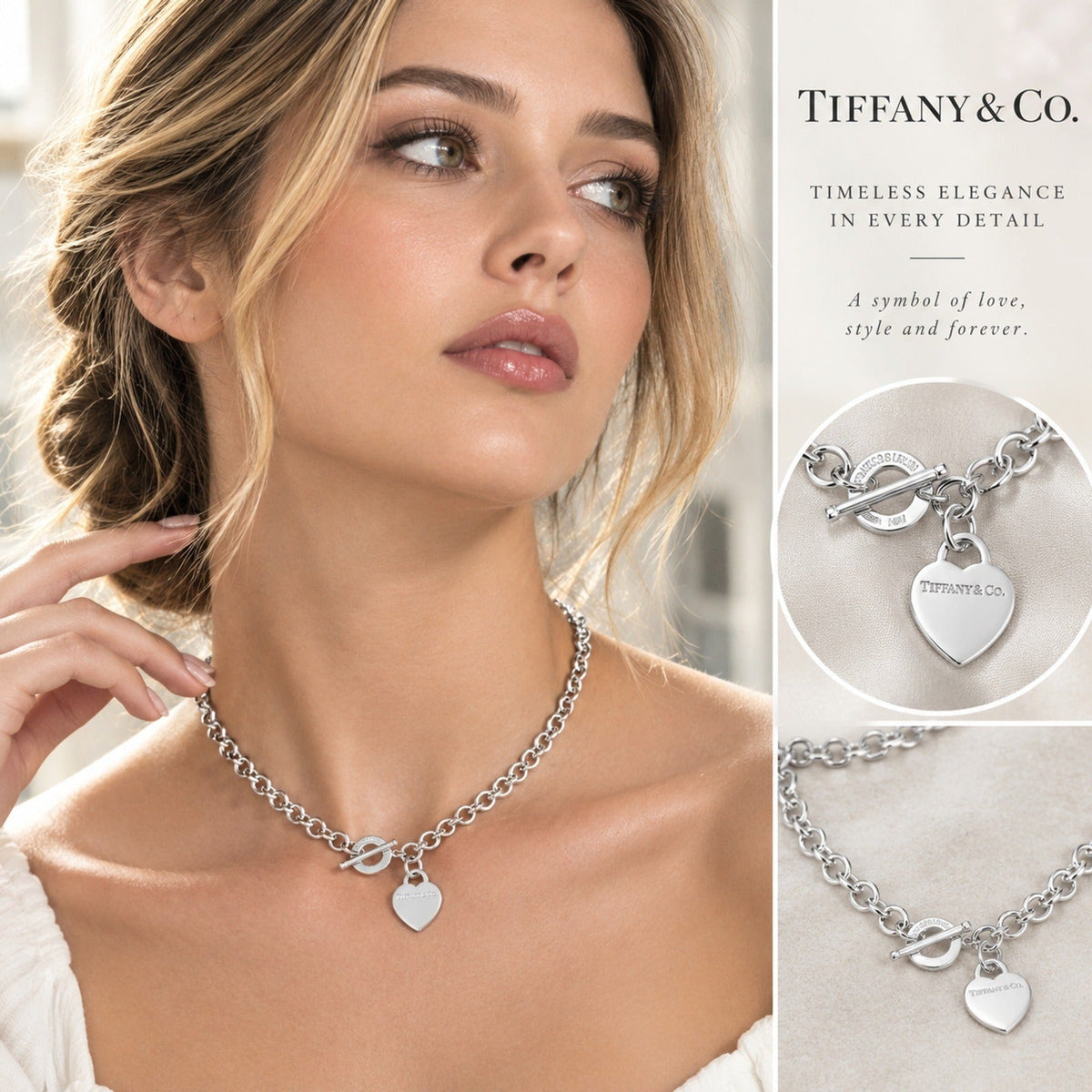Tiffany & Co. Chunky Chain Heart Necklace detail 1