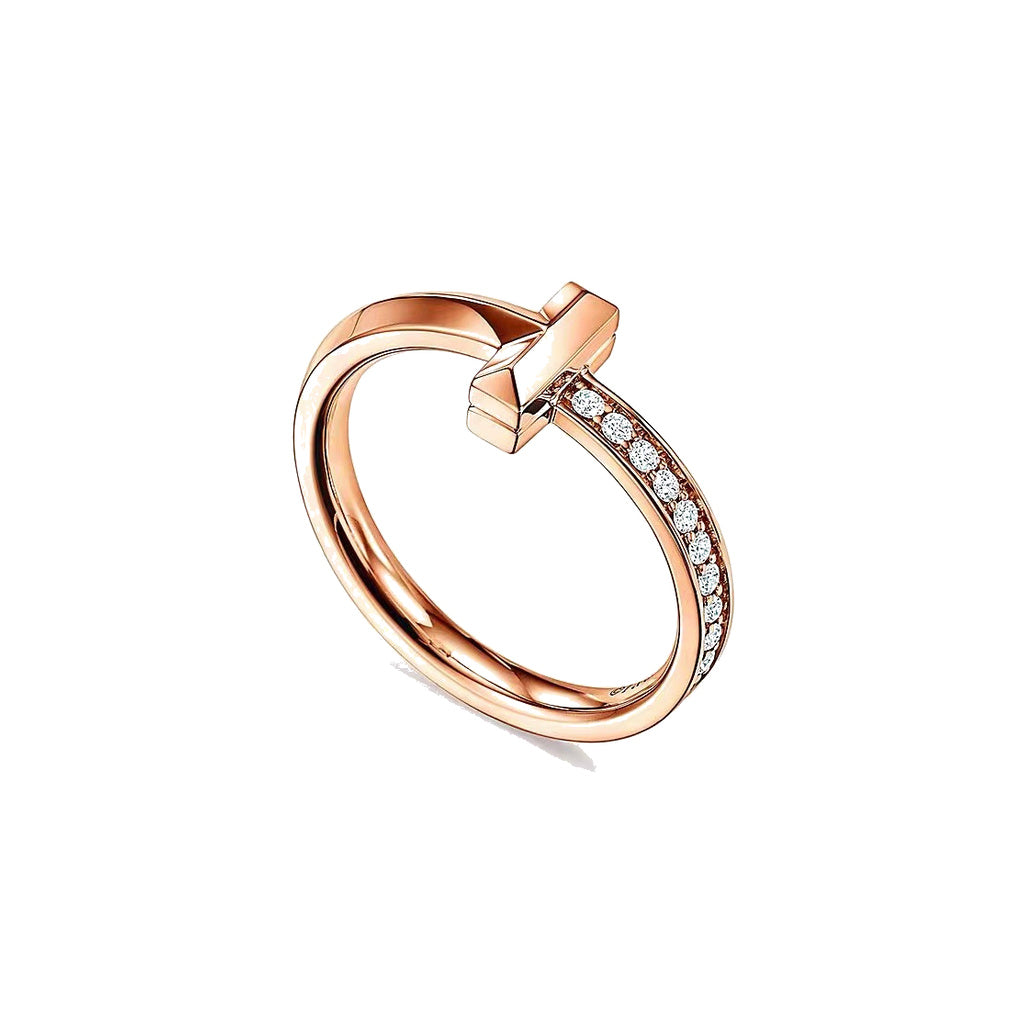 Tiffany Style Knot Cubic Zirconia 18K Gold-Plated Ring front product view