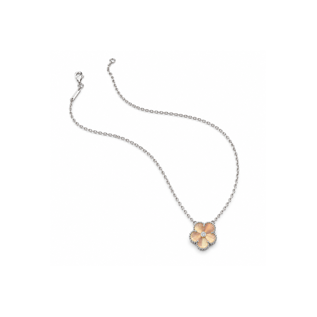 Van Cleef & Arpels Clover Necklace on pure white background