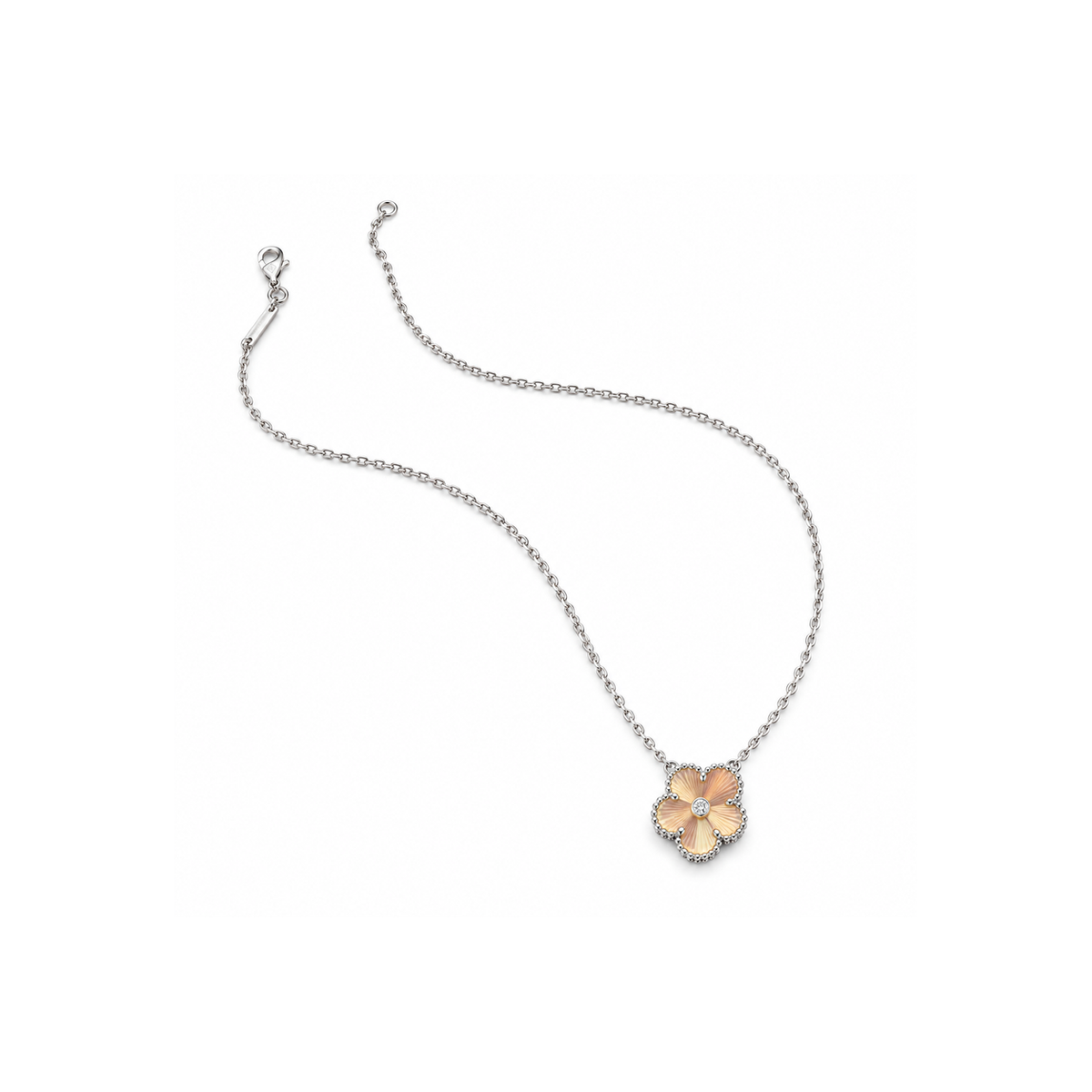 Van Cleef & Arpels Clover Necklace on pure white background