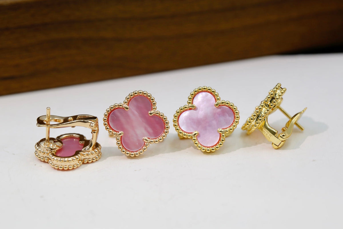 Van Cleef & Arpels-Style Clover Stud Earrings detail 3