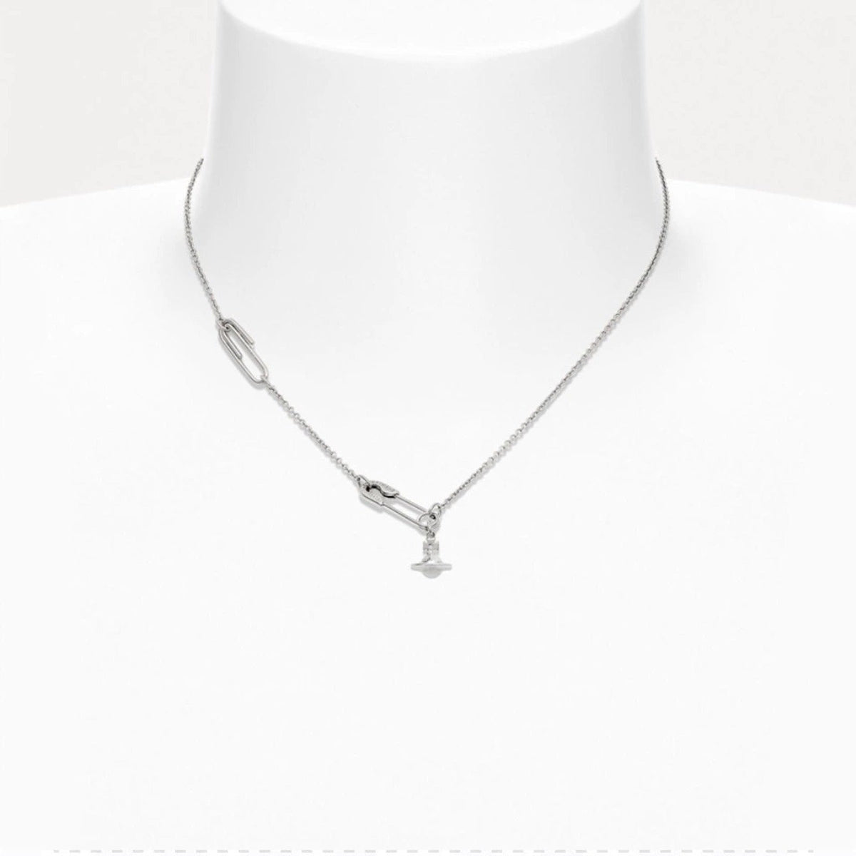 Vivienne Westwood Style 3D Orb Safety Pin Necklace detail 5
