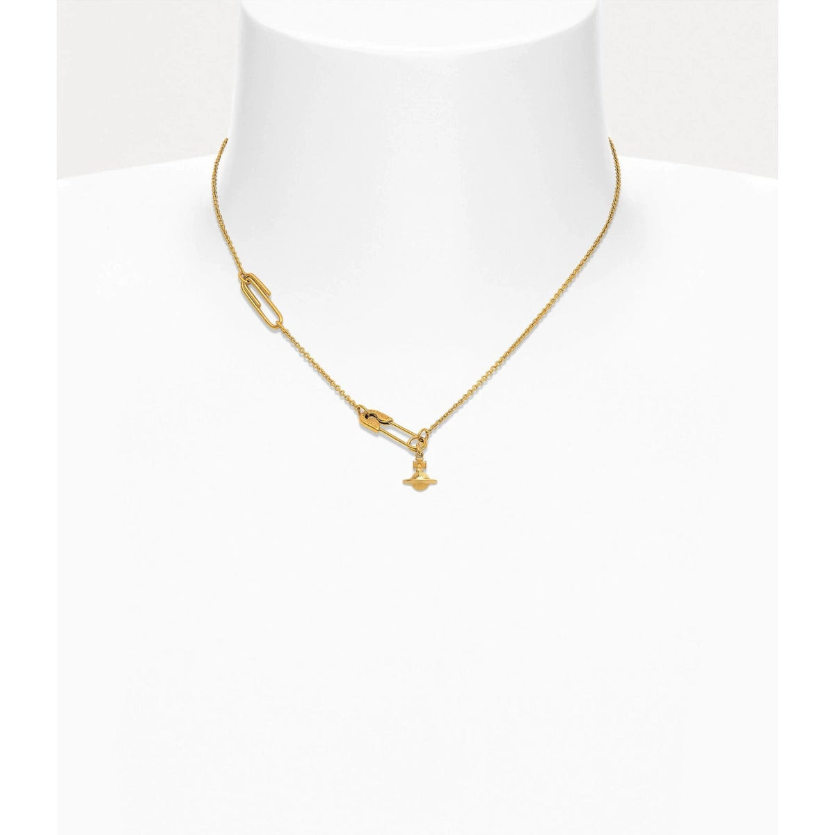 Vivienne Westwood Style 3D Orb Safety Pin Necklace detail 6