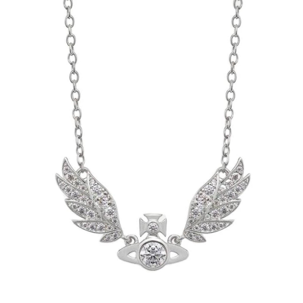 Vivienne Westwood Style Angel Wing Orb Necklace detail 5
