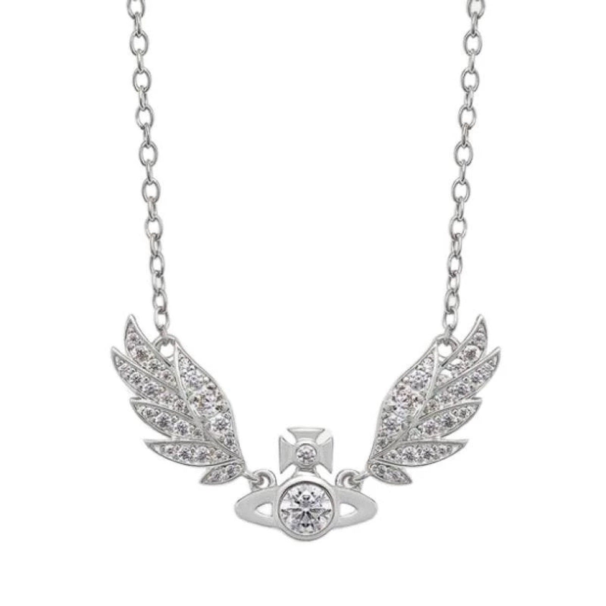 Vivienne Westwood Style Angel Wing Orb Necklace detail 5