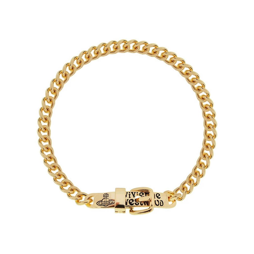 Vivienne Westwood Style Engraved Letter Cuban Chain Necklace detail 5