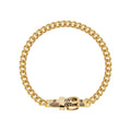 Vivienne Westwood Style Engraved Letter Cuban Chain Necklace