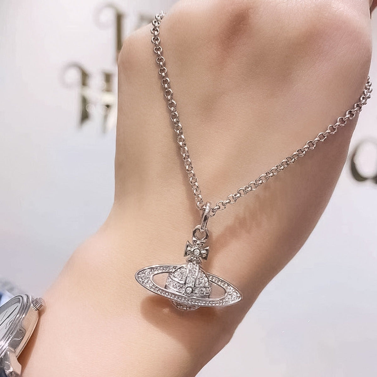 Vivienne Westwood Style Layered Chain Orb Necklace detail 3