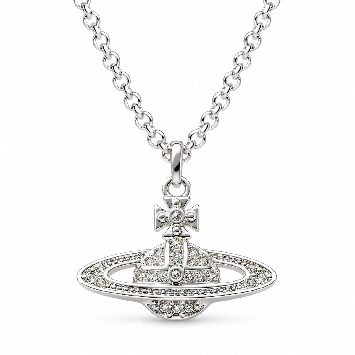 Vivienne Westwood Style Layered Chain Orb Necklace main product image