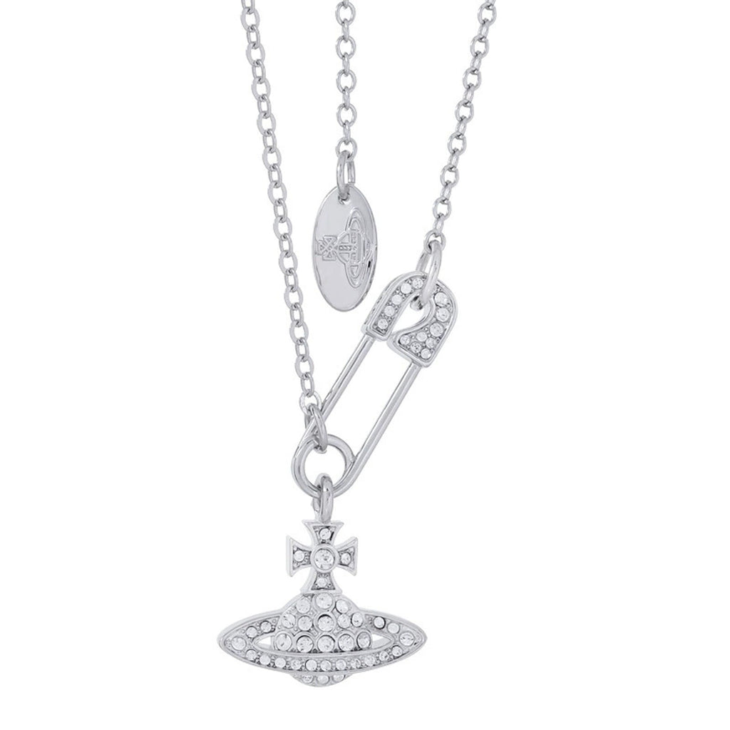 Vivienne Westwood Style Safety Pin Orb Chain Necklace detail 5