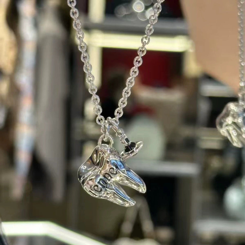 Vivienne Westwood Style Tooth Orb Pendant Necklace detail 2