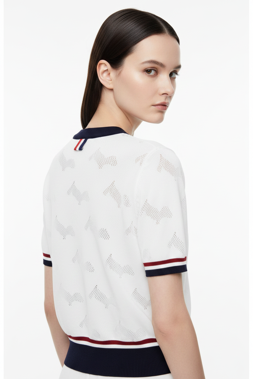 New Puppy-Embroidered Knitted T-Shirt - Image 7