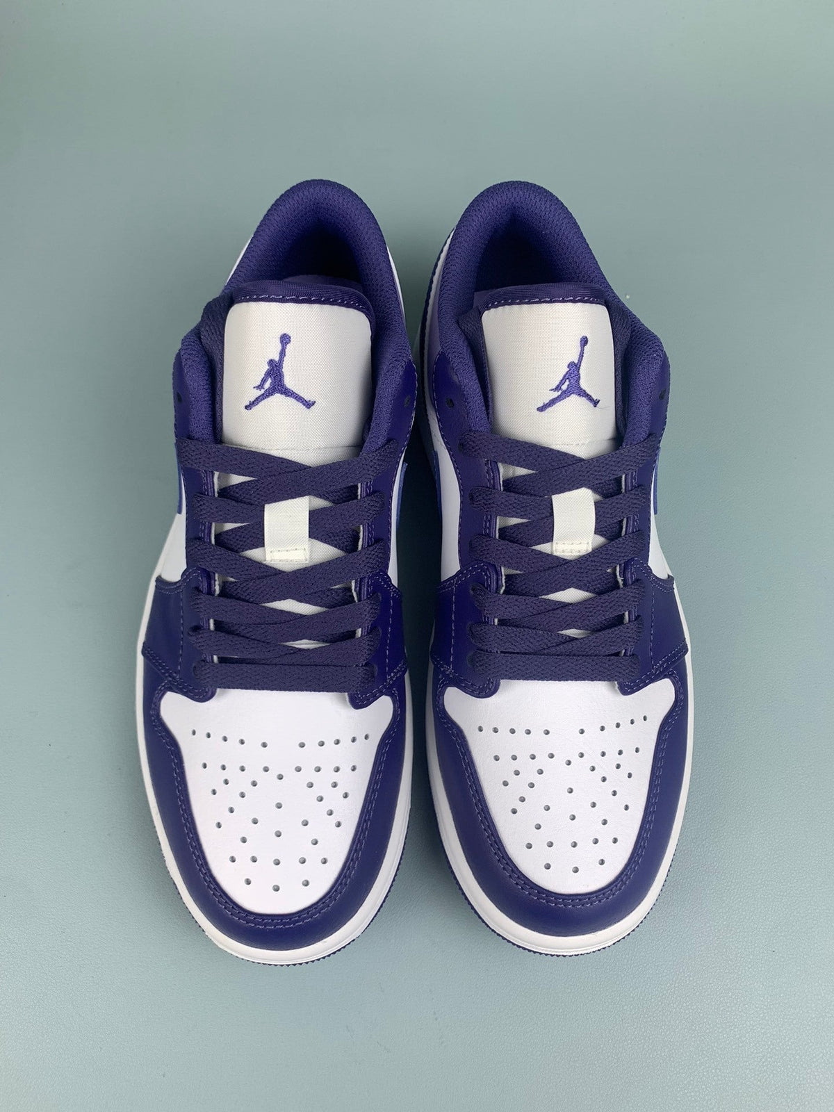 Air Jordan 1 Low White/Purple 553558-515 Unisex Sneakers detail view 4