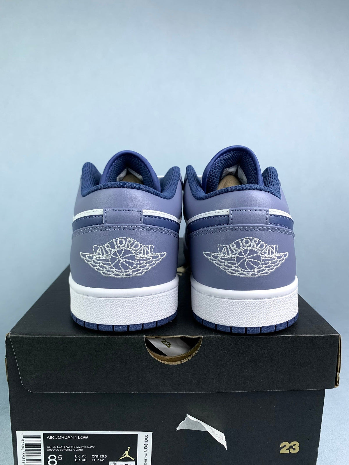 Air Jordan 1 Low Navy Blue 553558-414 Unisex Sneakers detail view 5