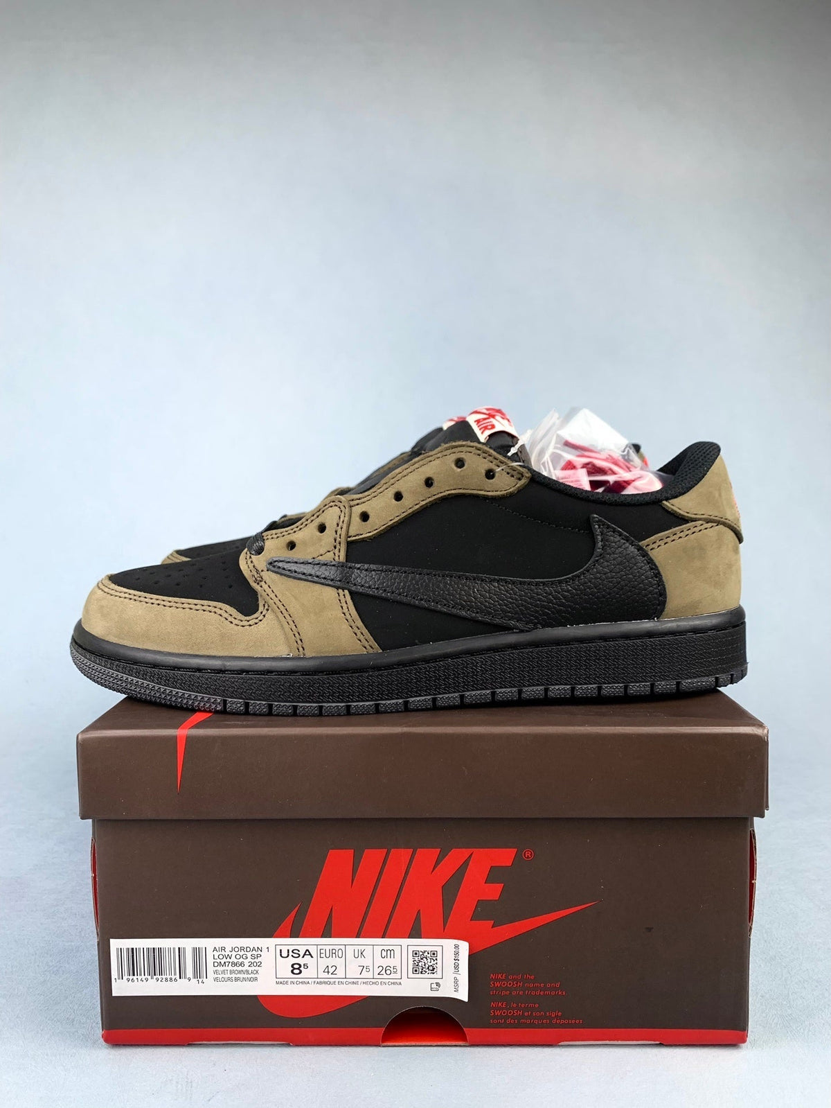 Air Jordan 1 Low OG SP Velvet Brown ts Unisex Sneakers DM7866-202 detail view 2