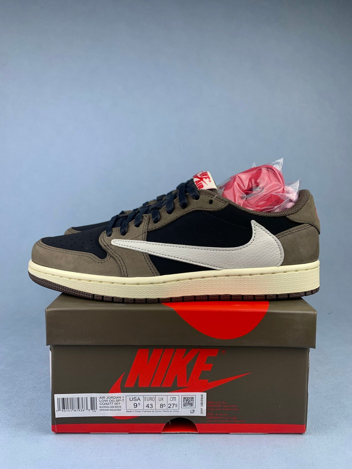 Air Jordan 1 Low Black-Brown Reverse Swoosh Unisex Sneakers CQ4277-001 detail view 2