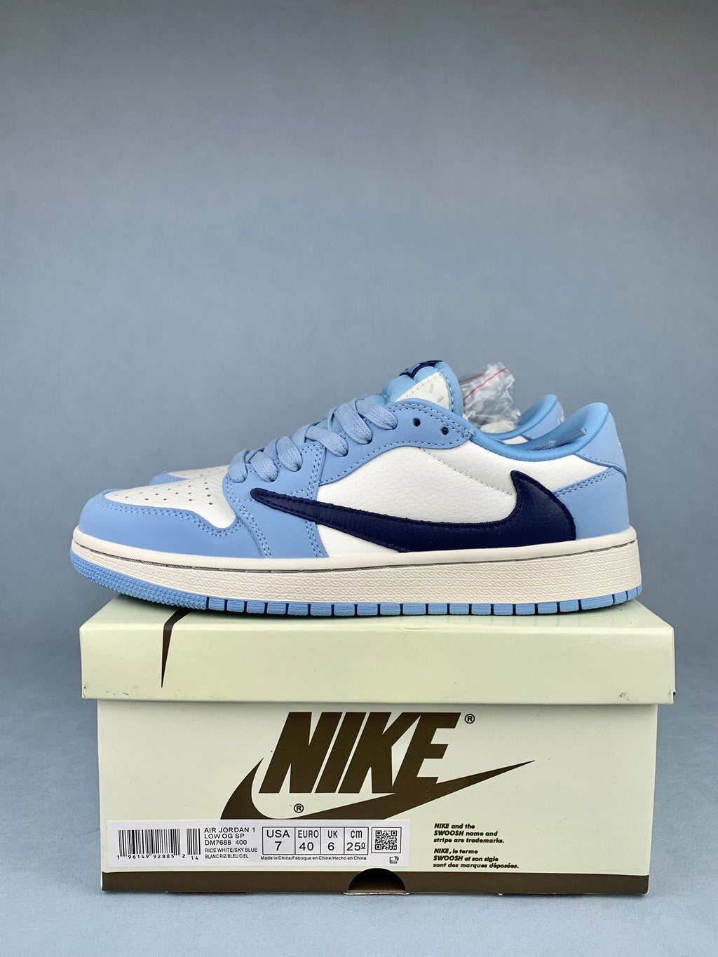 Air Jordan 1 Low OG SP White/Blue Unisex Sneakers DM7688-400 detail view 2