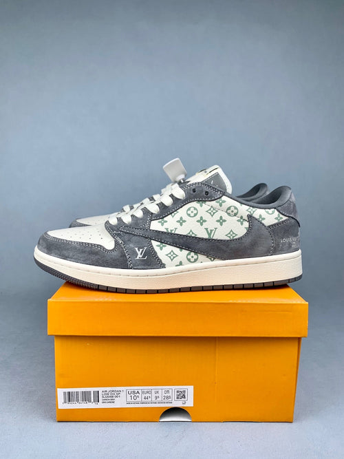 Air Jordan 1 Low LV Collaboration White/Grey Unisex Sneakers SJ2068-261 detail view 2