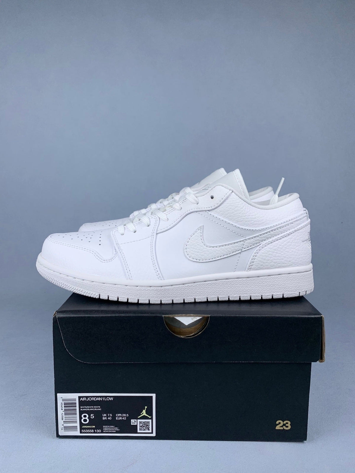 Air Jordan 1 Low All-White 553558-130 Unisex Sneakers detail view 2