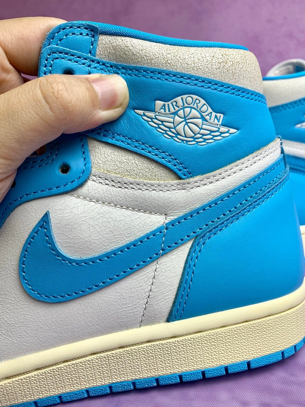 Air Jordan 1 High UNC Reimagined UNC Blue Unisex Sneakers DZ5485-402 detail view 6