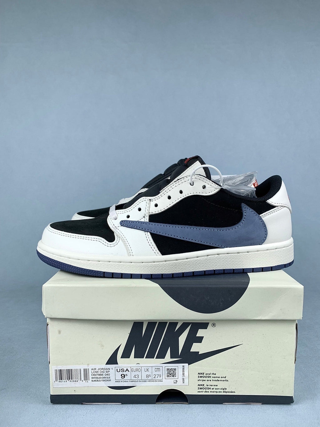 Air Jordan 1 Low Black/Blue Unisex Sneakers DM7866-040 detail view 2