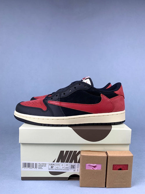 Air Jordan 1 Low TS Black/Red Unisex Sneakers DM7866-061 detail view 2